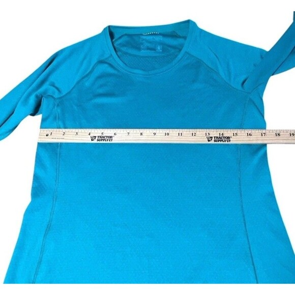 Patagonia Shirt Women Size M Aqua Capilene‎ Midweight Crew Baselayer Cool Cold - Picture 6 of 8